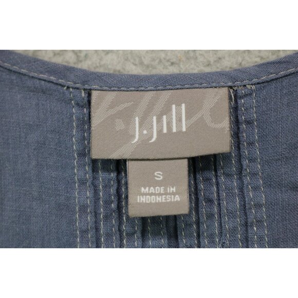 J.Jill 3/4 Sleeve Tunic-Linen Blend-Crochet-Size Small-Minimalist-Lagenlook - Picture 4 of 11